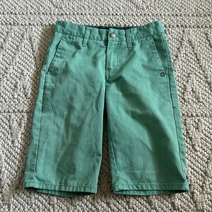 Kids volcom shorts size 26/12 color green
